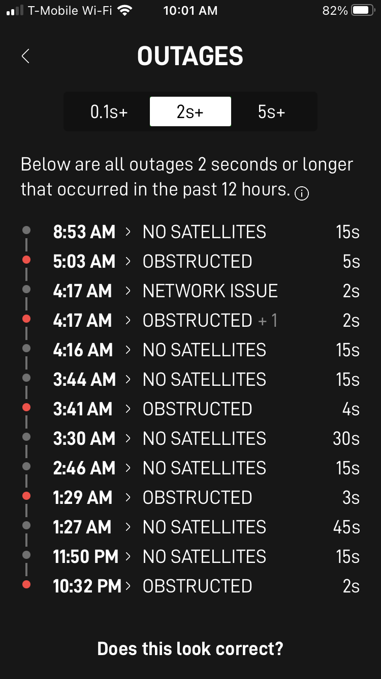 Starlink speed test screenshot